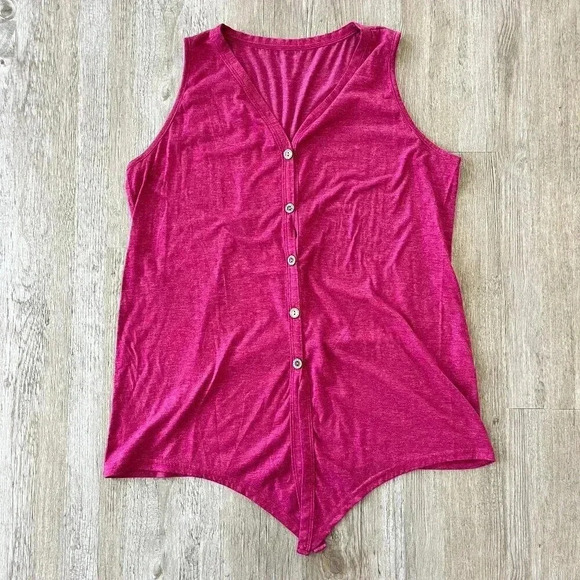 Womens Amazon Maroon Tie Front Tank Top - 2XL - Picture 1 of 5
